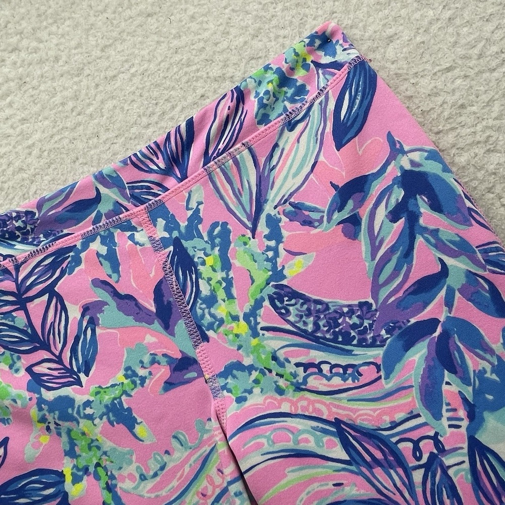Lilly Pulitzer Girls Leggings Large 8-10 22.5" Luxletic‎ Weekender UPF 50 Floral